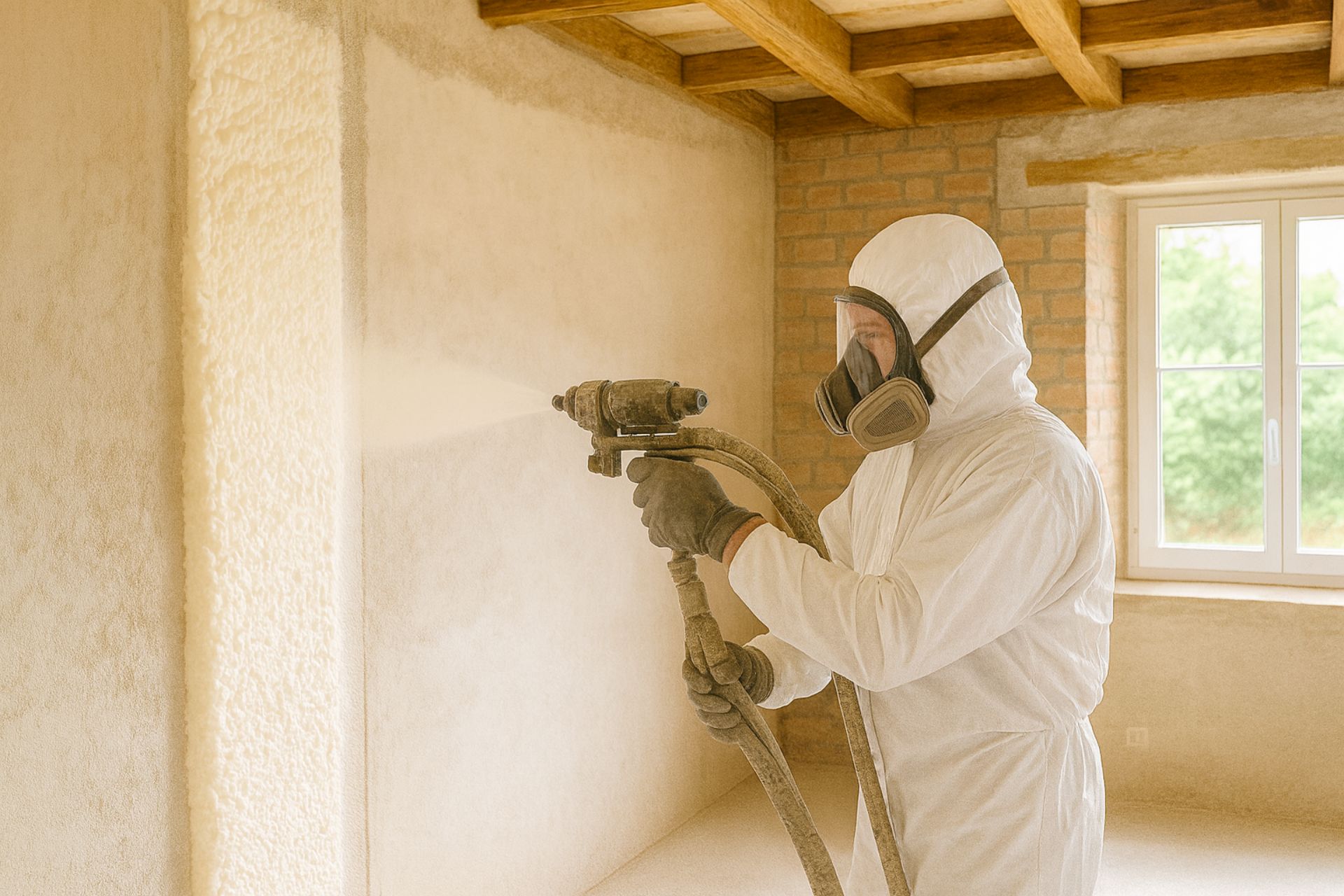 Isolation mousse polyuréthane projetée Lorient Morbihan - Prestige Isolation PU