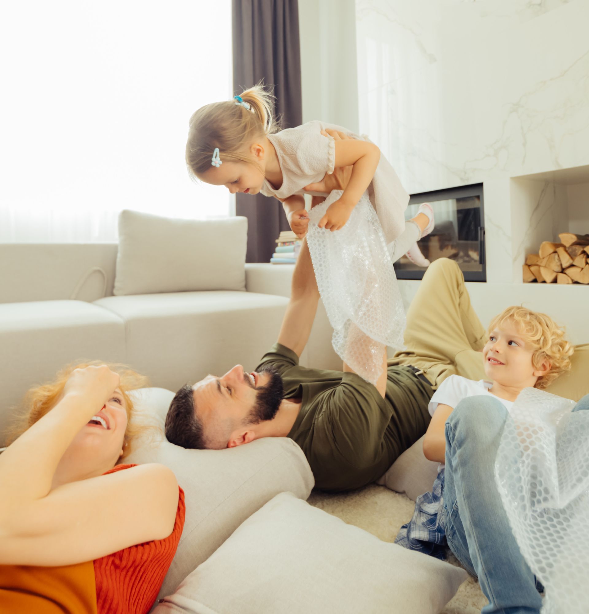 Famille confort thermique maison isolée mousse polyuréthane