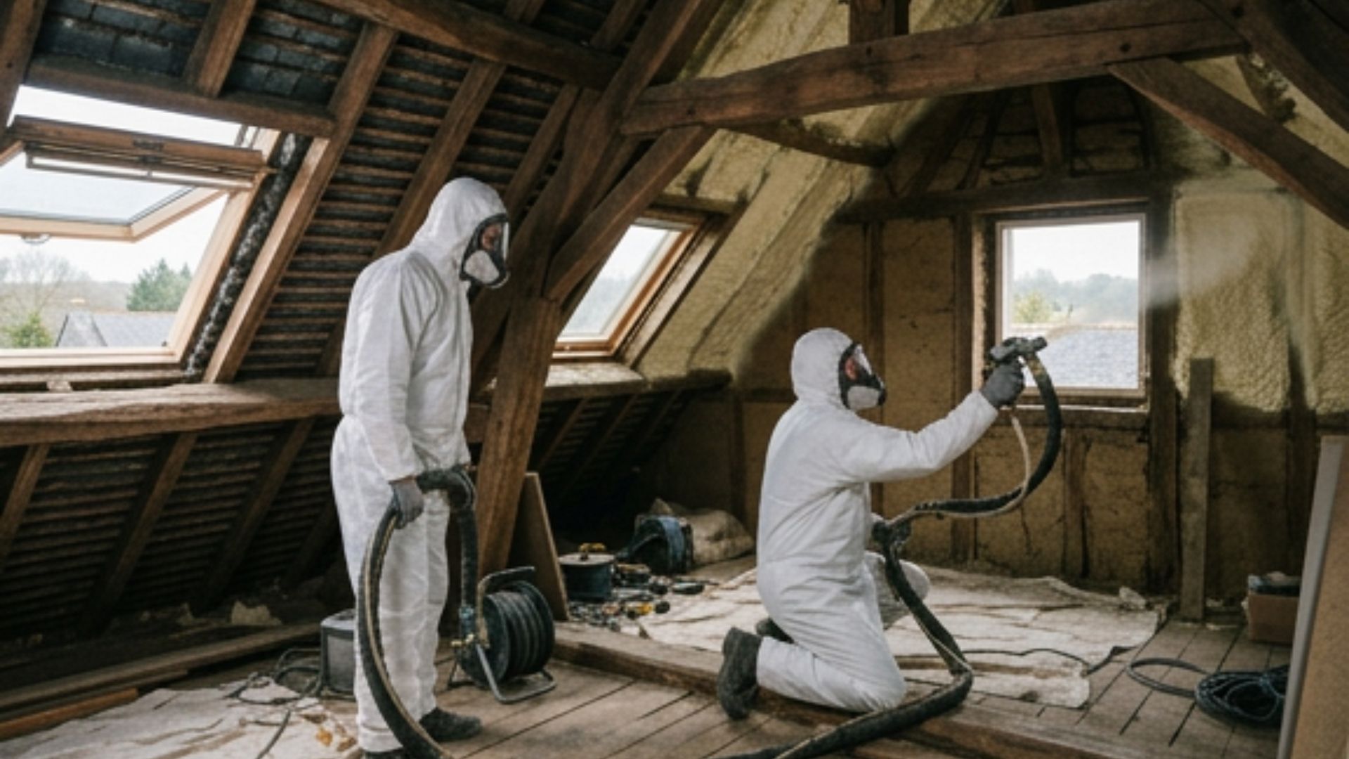 Isolation de combles à Calan 56240 par mousse polyuréthane projetée