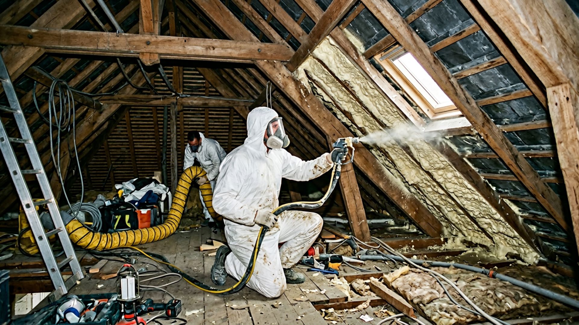 Isolation de combles à Le Bono 56400 par mousse polyuréthane projetée
