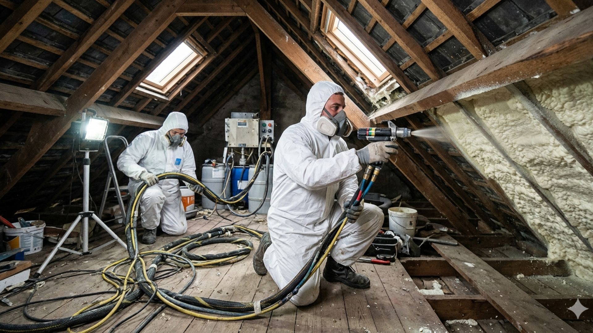 Isolation de combles à Locoal-Mendon 56550 par mousse polyuréthane projetée