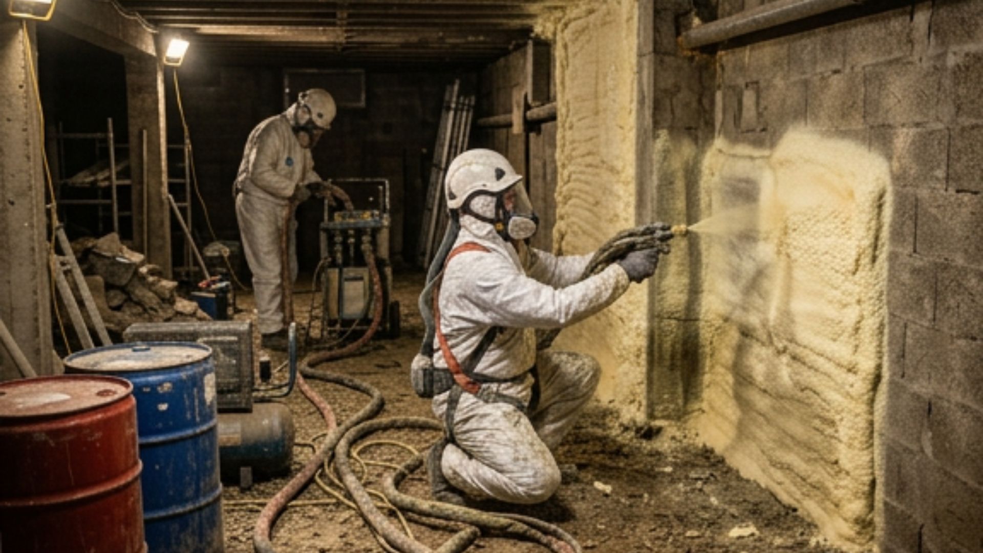 Isolation des vides sanitaires et sous-sols en mousse polyuréthane projetée à Lorient