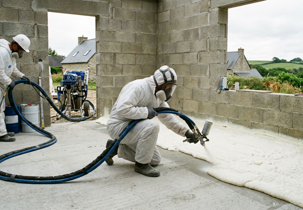 Mousse polyuréthane pour chapes flottantes et dalles sur terre-plein à Lorient