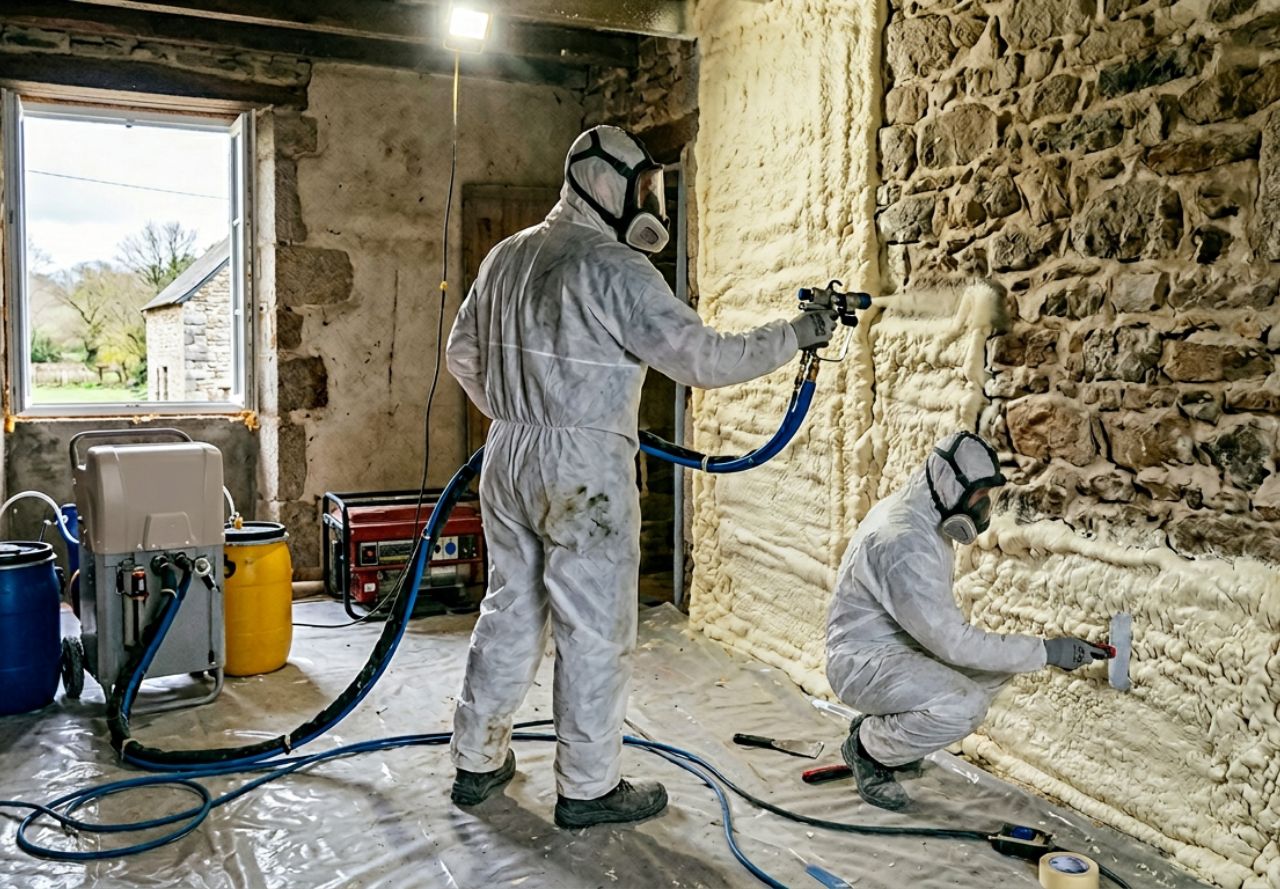 Mousse polyuréthane isolation murale Morbihan