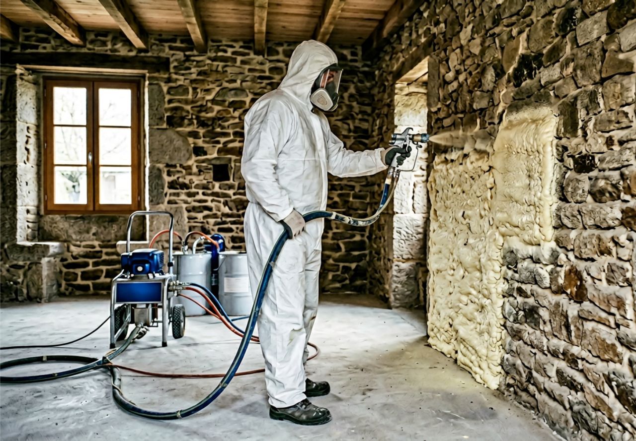 Isolation dalles sous-chapes mousse polyuréthane Lorient